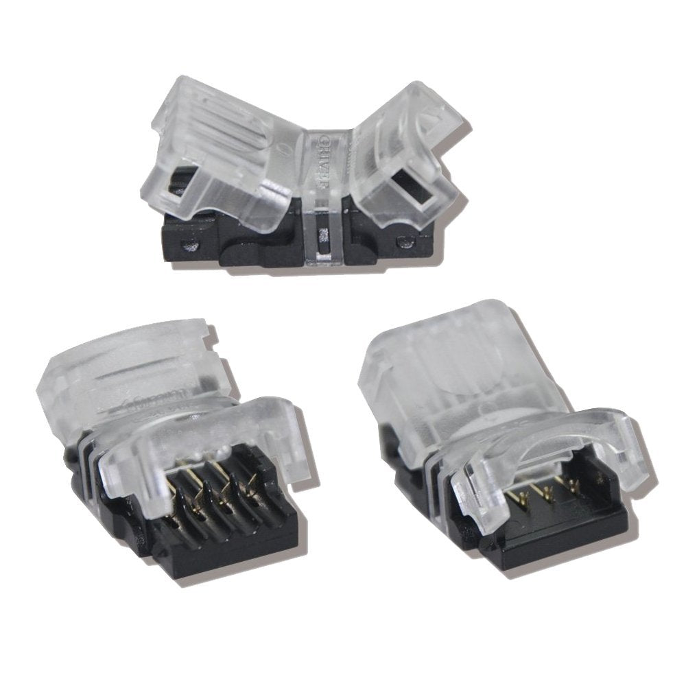 FluxTech 4-Pin RGB LED Strip to Wire Connector for 10mm Waterproof 5050 LED Strip Light