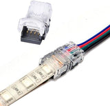 FluxTech 4-Pin RGB LED Strip to Wire Connector for 10mm Waterproof 5050 LED Strip Light