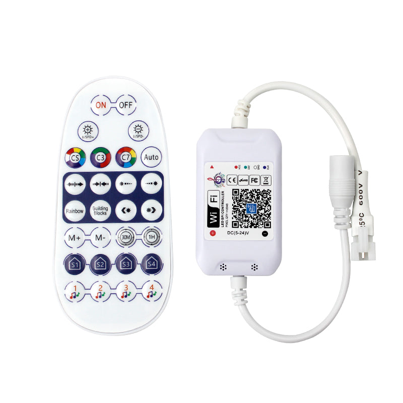 FluxTech ® WiFi Smart Pixel LED Strip Controller with 28 Key Controlle ...