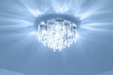 FluxTech – Wi-Fi Smart Dimmable Modern Aurora Crystal Chandelier Ceiling Light Fixture.