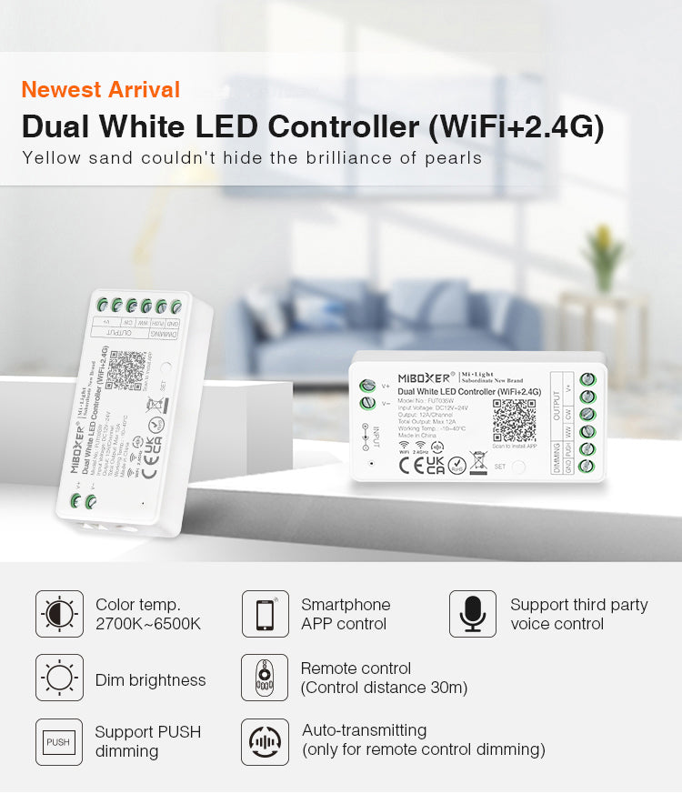 FluxTech ® WiFi Smart Dual White CCT LED Strip Controller – FluxTech LED