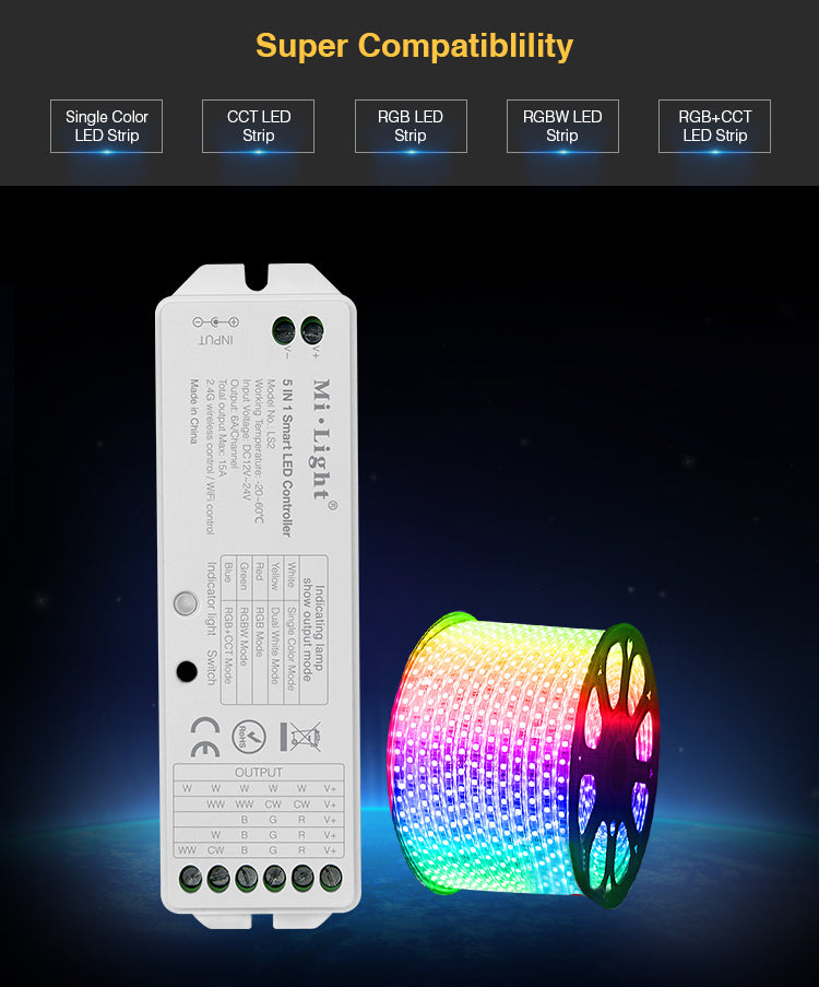 FluxTech – IP20 12VDC 5M COB RGB LED Strip, 756 LEDs/M LED Strip