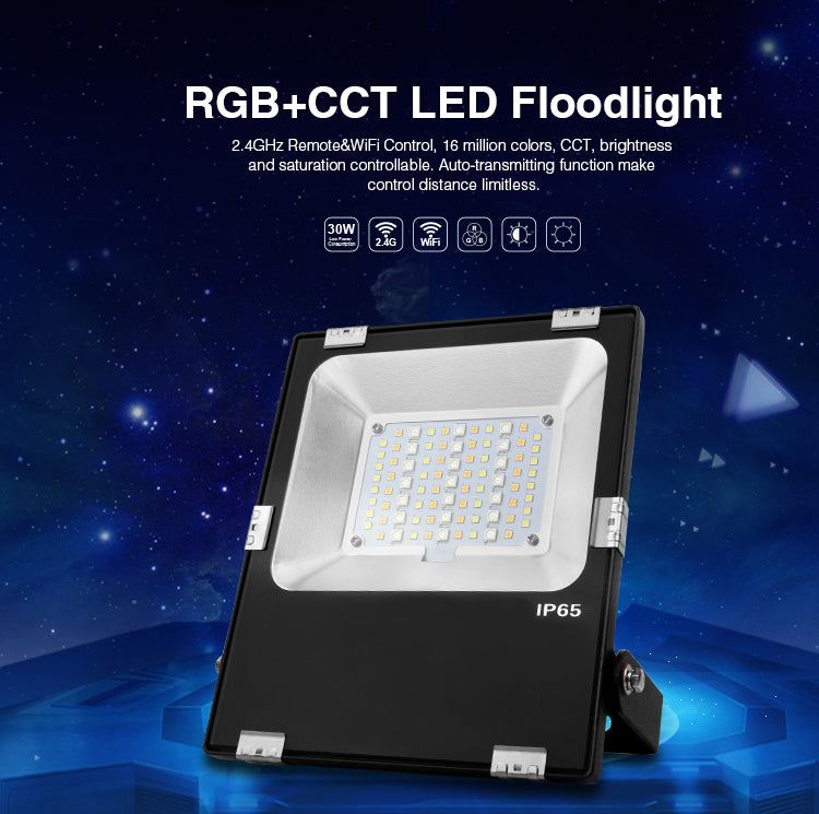 Ip Lighting Rfl5sd IP65 2.4G RF Wireless Control 30W Smart RGB+CCT LED Flood Light ...