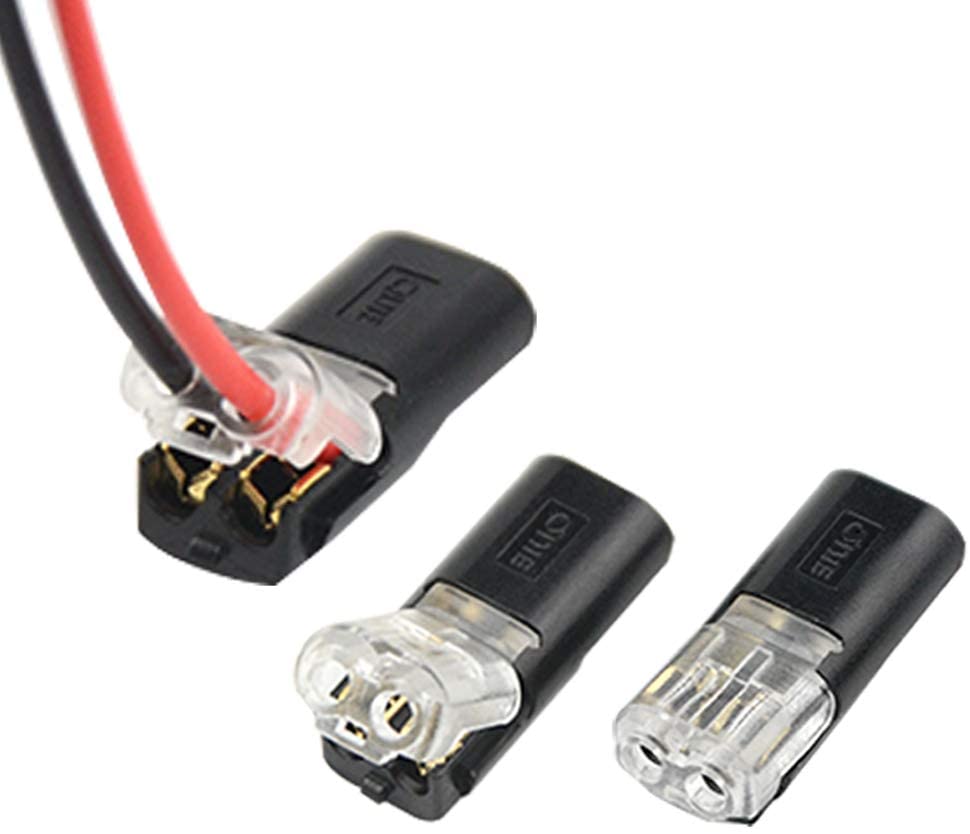 FluxTech - Low Voltage 2 Pin Plug Butt-Type Wire Connector - Universal Compact Wire I Type  Connectors