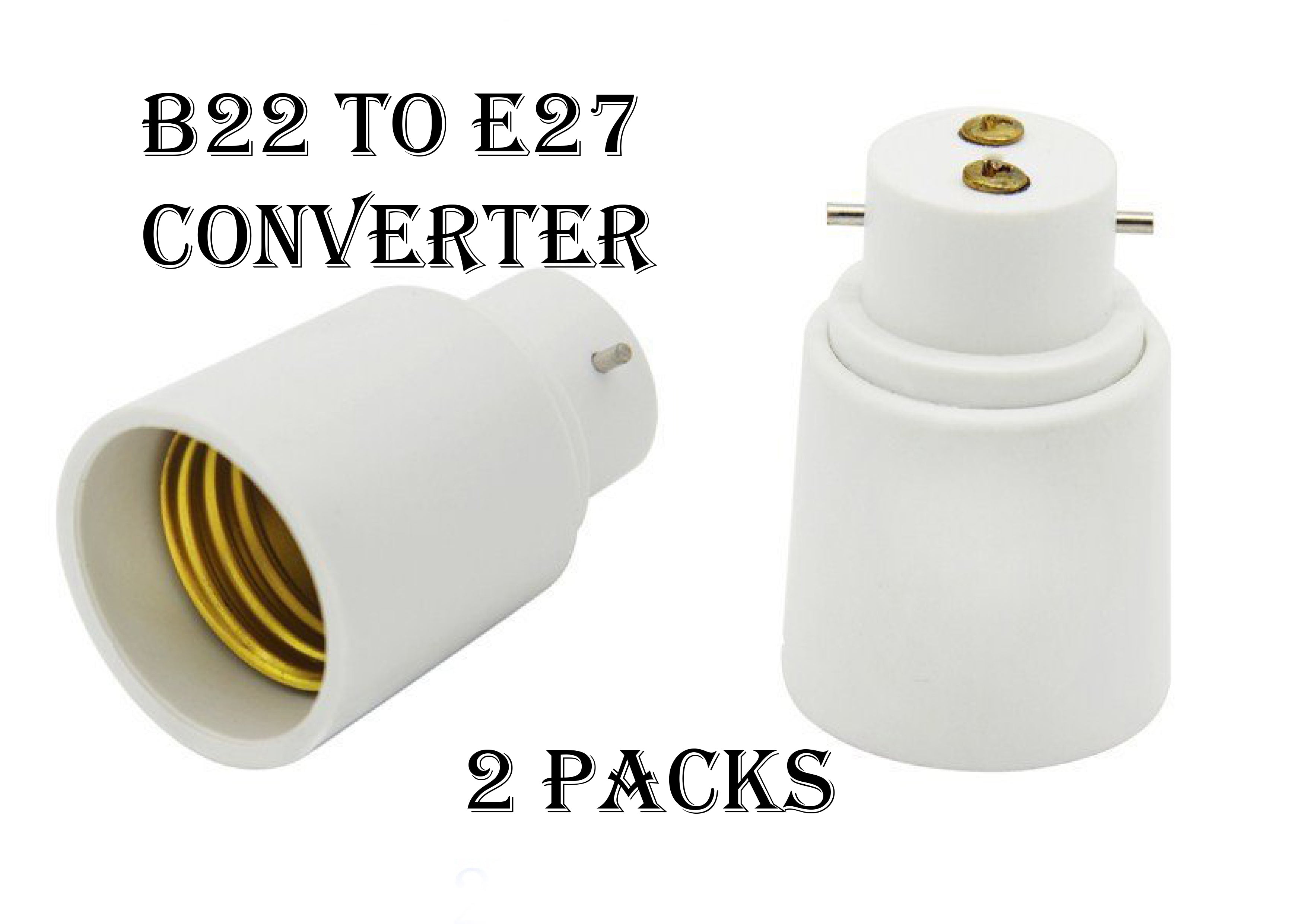 FluxTech - Lamp socket converter B22-E27 (Bayonet to Edison) Pack of 2