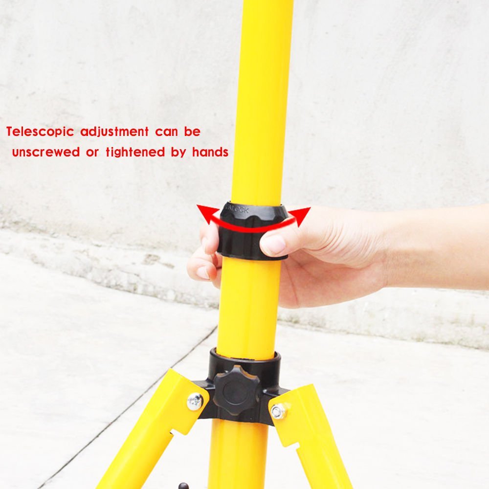 1.6M Adjustable Double Head Flood Light Tripod Stand with 1 for 2 Connector