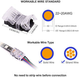 FluxTech 4-Pin RGB LED Strip to Wire Connector for 10mm Waterproof 5050 LED Strip Light