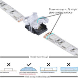 FluxTech 4-Pin RGB LED Strip to Strip Connector for 10mm Watreproof 5050 LED Strip Light