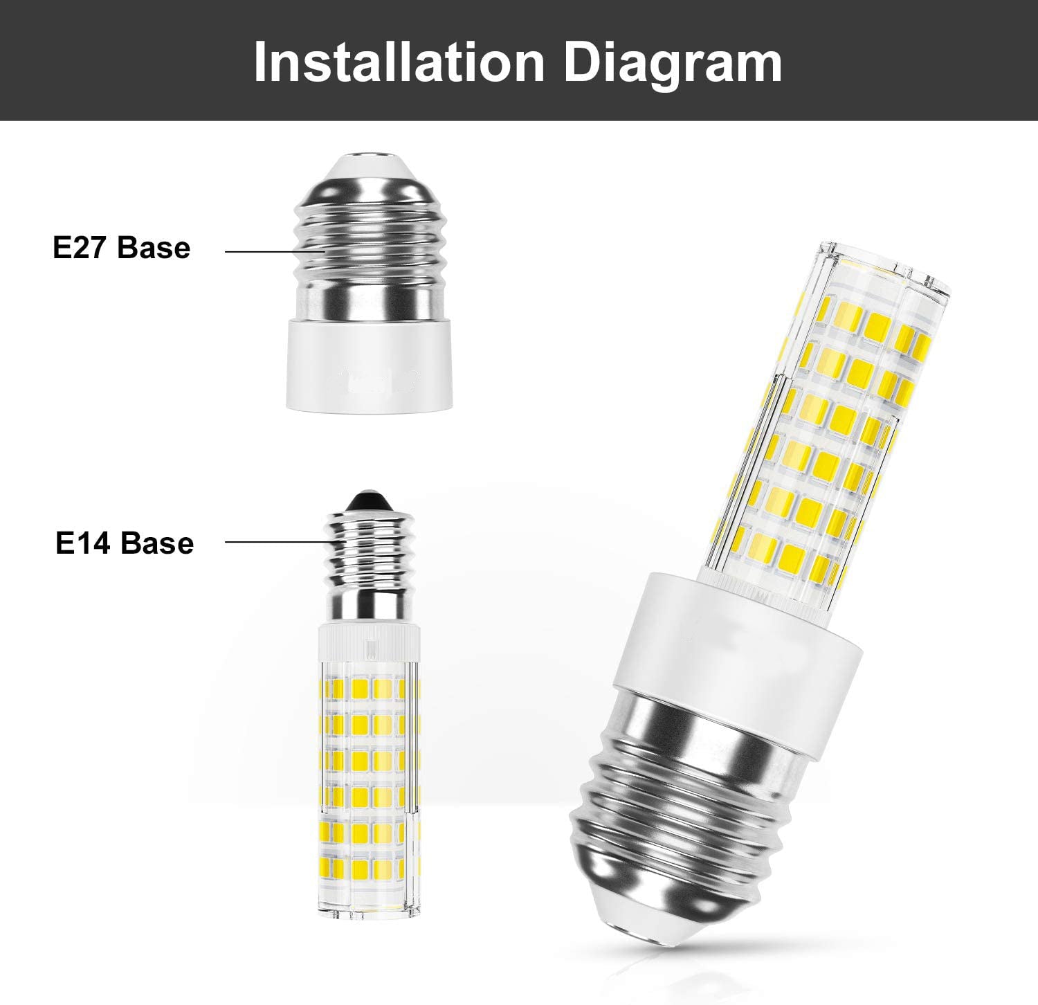 FluxTech – E27 to E14 Lamp Holder Converter Base - (Pack of 2)