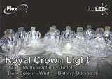 FluxTech - 3D Royal Crown 12 x Dual Colour LED String Lights by JustLED – Multi-function Effect – Timer function - Battery Operated