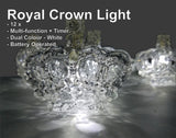 FluxTech - 3D Royal Ice Crystal Crown 12 x Dual Colour LED String Lights by JustLED – Multi-function Effect – Timer function - Battery Operated