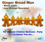 FluxTech - Ginger Bread Man 10 x White Colour LED String Lights by JustLED – Low Voltage Operated