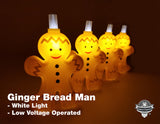 FluxTech - Ginger Bread Man 10 x White Colour LED String Lights by JustLED – Low Voltage Operated