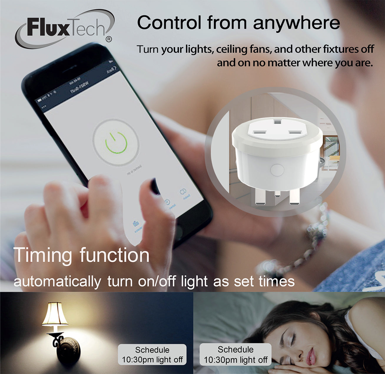 FluxTech - Wireless 2.4GHz Wi-Fi Smart Socket.