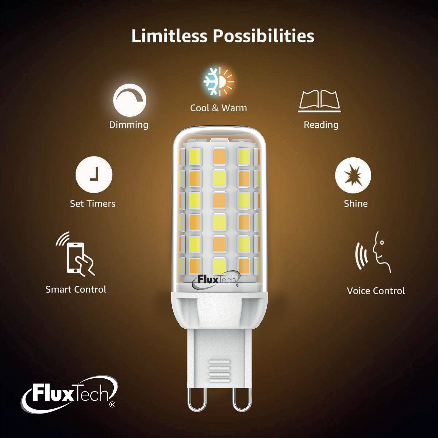 FluxTech – Wi-Fi Smart Dimmable CCT Colour G9 Bulb - 2nd Generation Upgraded Version